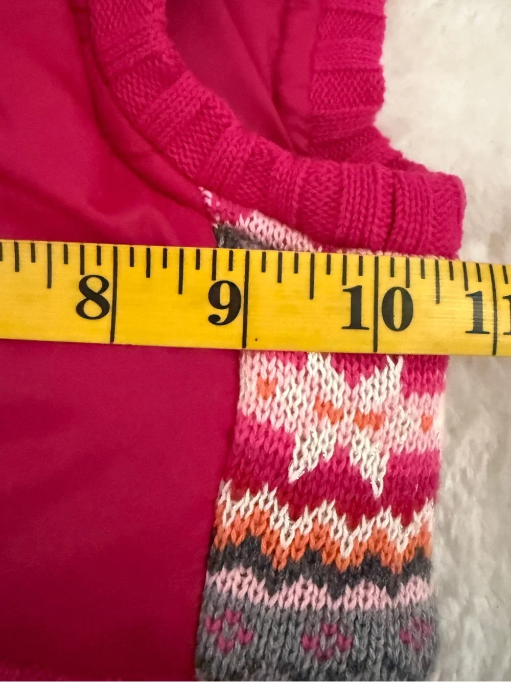 Koala Kids Fuchsia Pink Hooded Puffer Vest with Fair Isle Trim